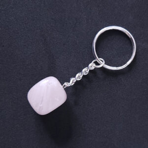 Rose Quartz Tumble Keychain