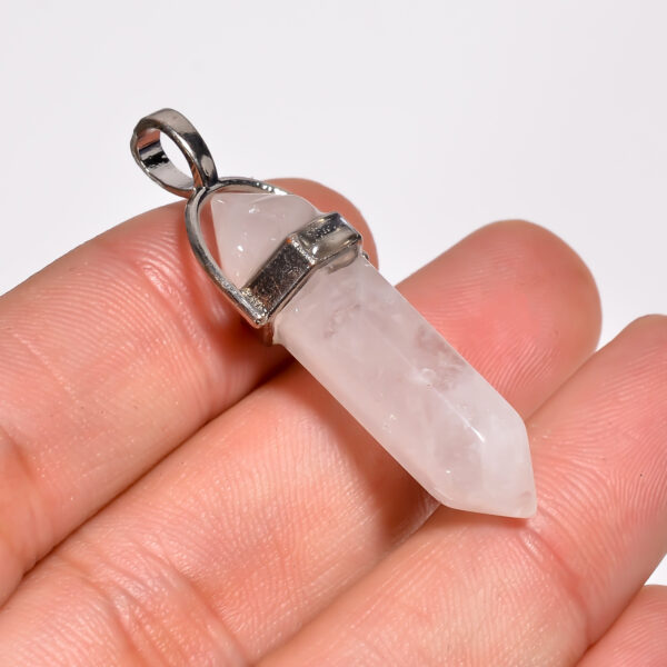 Lunar Radiance: Rainbow Moonstone Pendant – Silver Plated & Natural - Image 2