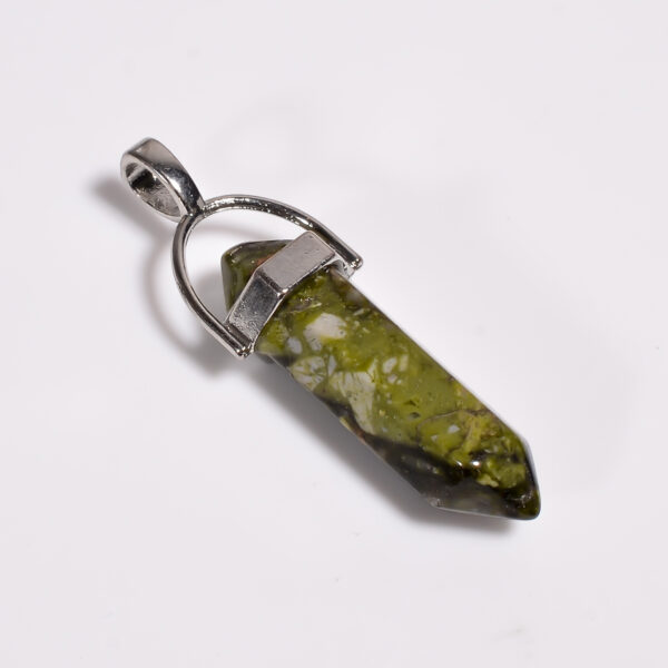 Emerald Earth: Gogunjula Jasper Pendant – Silver Plated & Natural