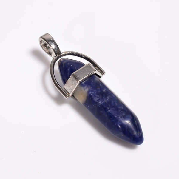 Azure Wisdom: Sodalite Pendant – Silver Plated & Natural