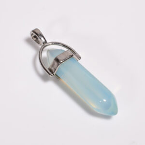 Luminous Glow: Opalite Pendant – Silver Plated Lab-Created