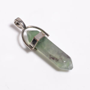 Verdant Harmony: Green Aventurine Ethnic Pendant – Silver Plated & Natural