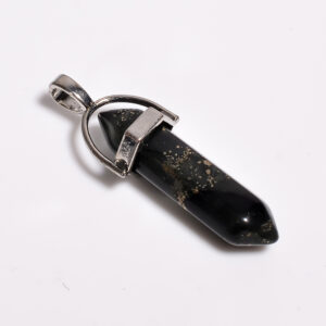 Mystic Earth: Marcasite Agate Pendant – Silver Plated & Natural