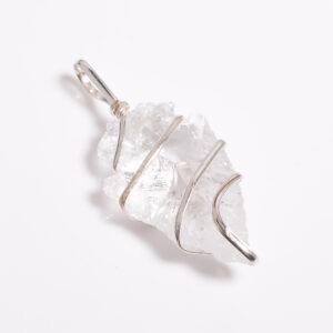 Clear Quartz Arrowhead Pendant – Sterling Silver Wire Wrapped