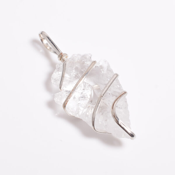 Clear Quartz Arrowhead Pendant – Sterling Silver Wire Wrapped
