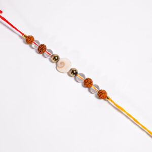 Rudraksha & Gomti Chakra Rakhi Combo – Set of 10 for ₹180