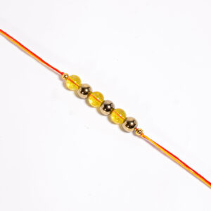 Golden Yellow Bead Rakhi Combo – Set of 10 for ₹180