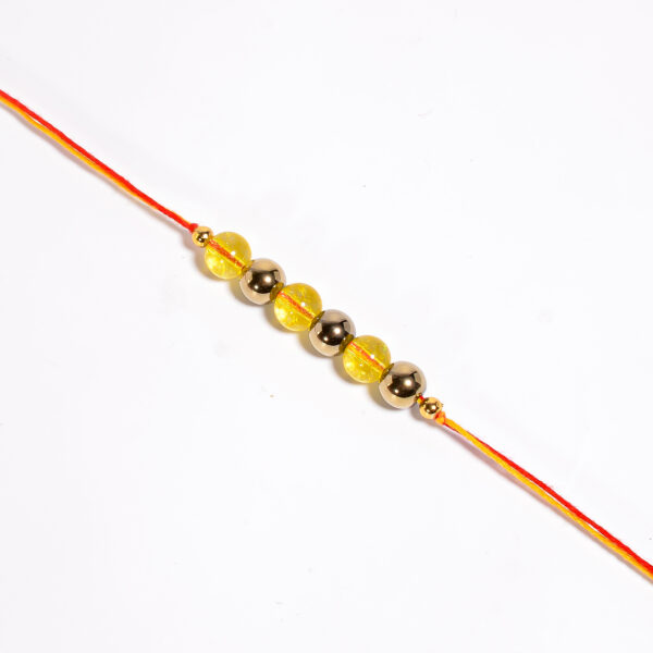 Golden Yellow Bead Rakhi Combo – Set of 10 for ₹180