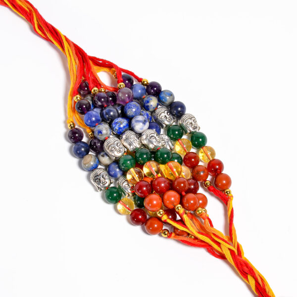 7 Chakra Buddha Rakhi Combo – Set of 10 for ₹180 - Image 2