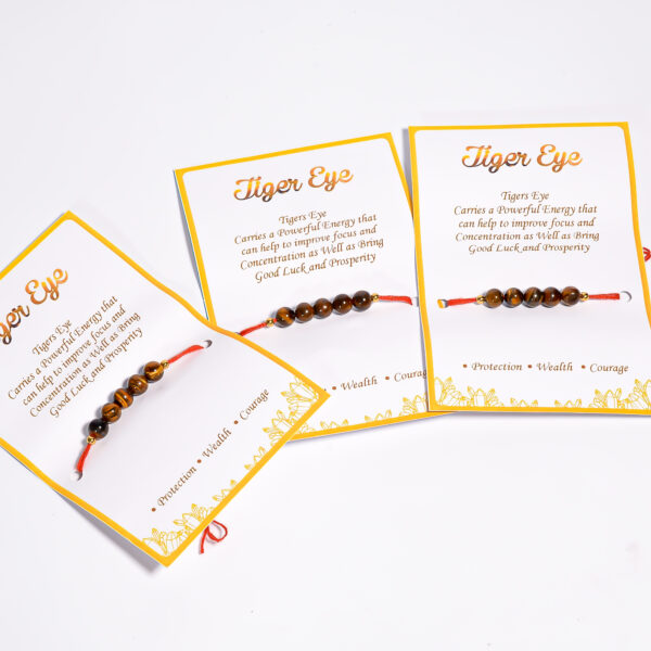 Tiger Eye Rakhi Combo – Set of 3 for Strength & Prosperity - Image 2